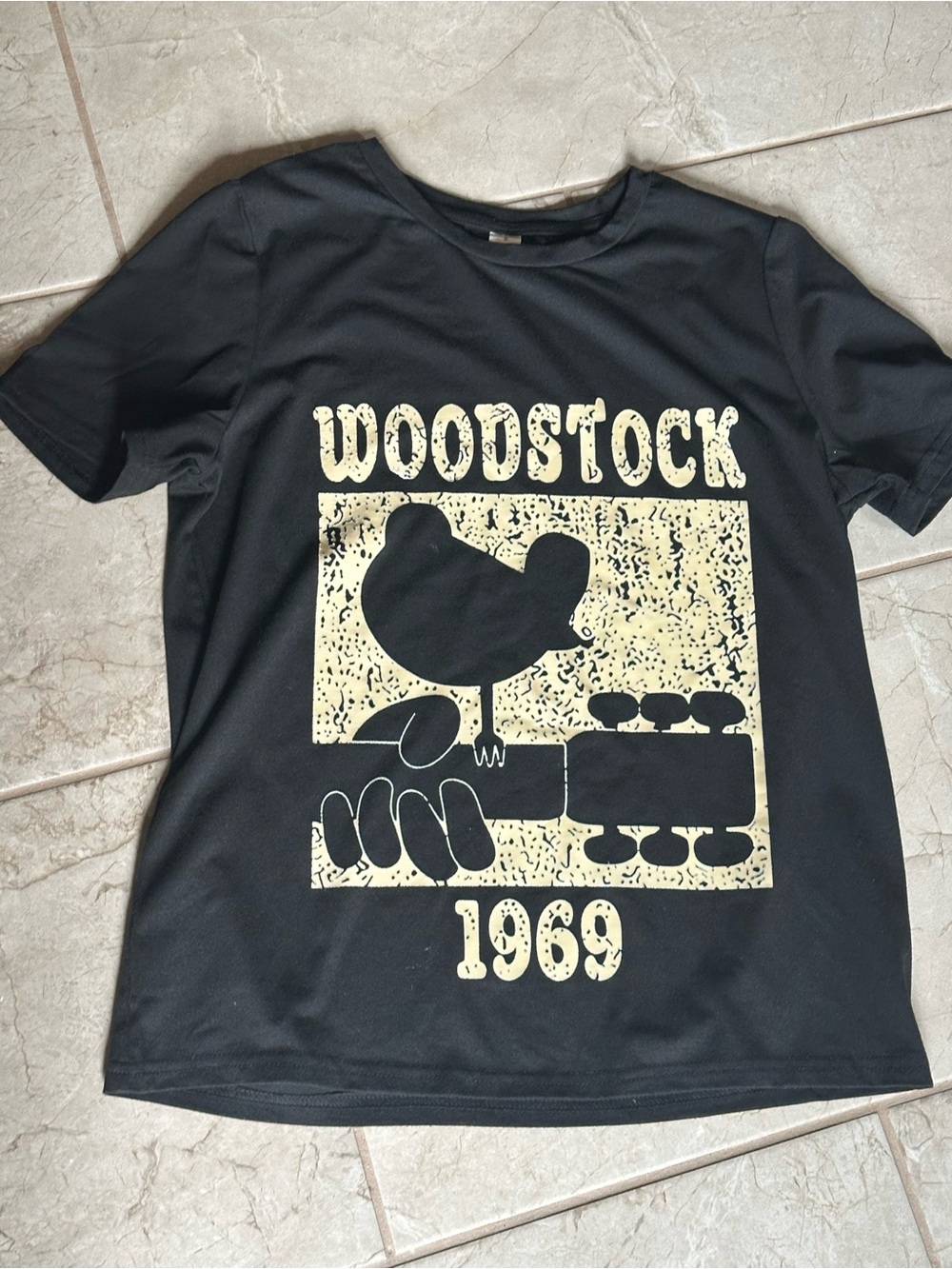 Woodstock 1969 small black tee shirt super soft excellent condition worn once